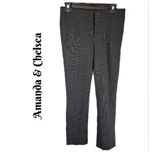 Amanda & Chelsea Lily Pant Womens Sz 0 Modern Fit Ankle Black White Window Pane